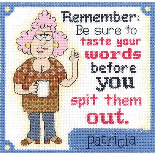 Aunty Acid Taste Your Words  Counted Cross Stitch Kit 8"X8"