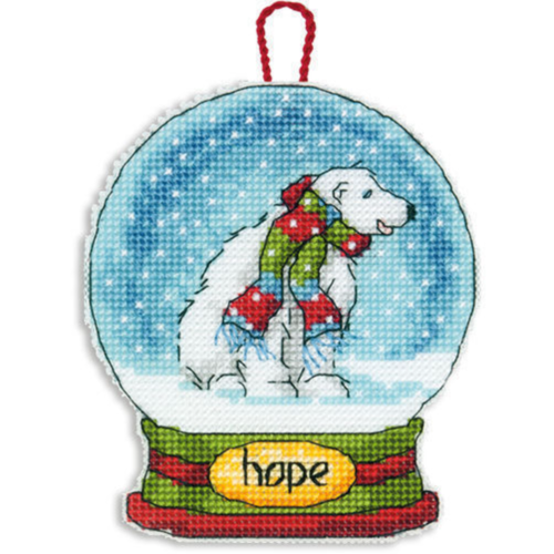 Dimensions Hope Snow Globe Ornament in Counted  Cross Stitch