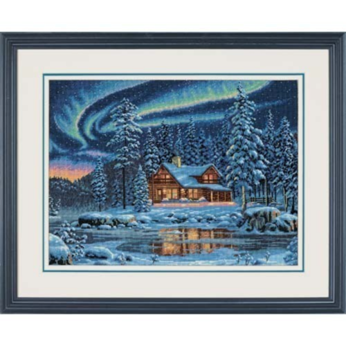 Aurora Cabin, Counted Cross Stitch