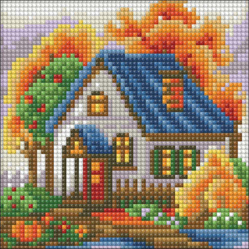 Autumn House Diamond Painting square